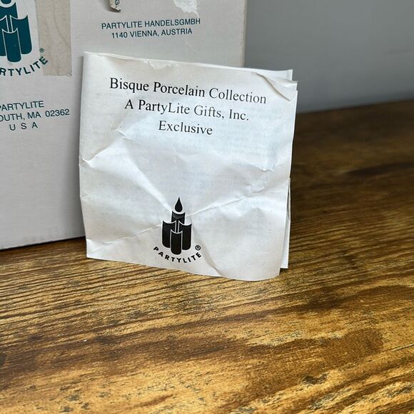 Partylite Ariana Fairy Angel Cream Bisque Tealight Votive Candle Holder w/ Glass - Picture 6 of 8